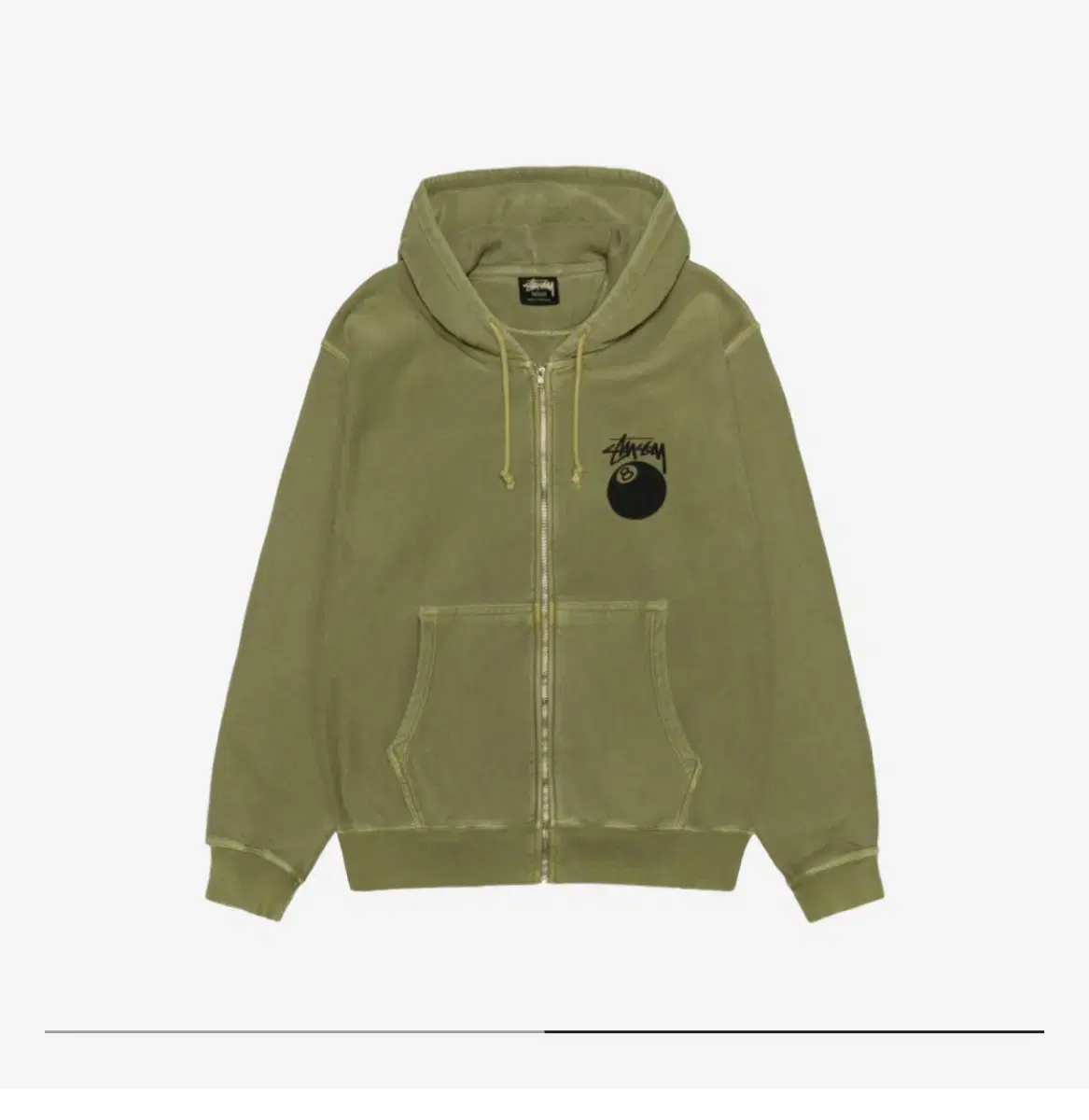 Stussy 8-Ball Hooded Zip Up Olive XL