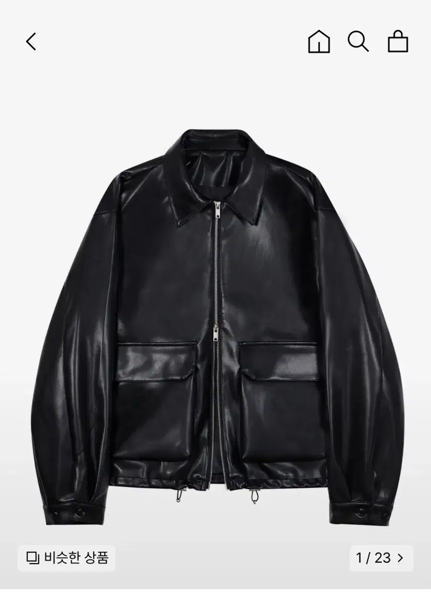 IronyPornographyWhite Line Cruelty-Free Single Collar Neck Leather Jacket Black