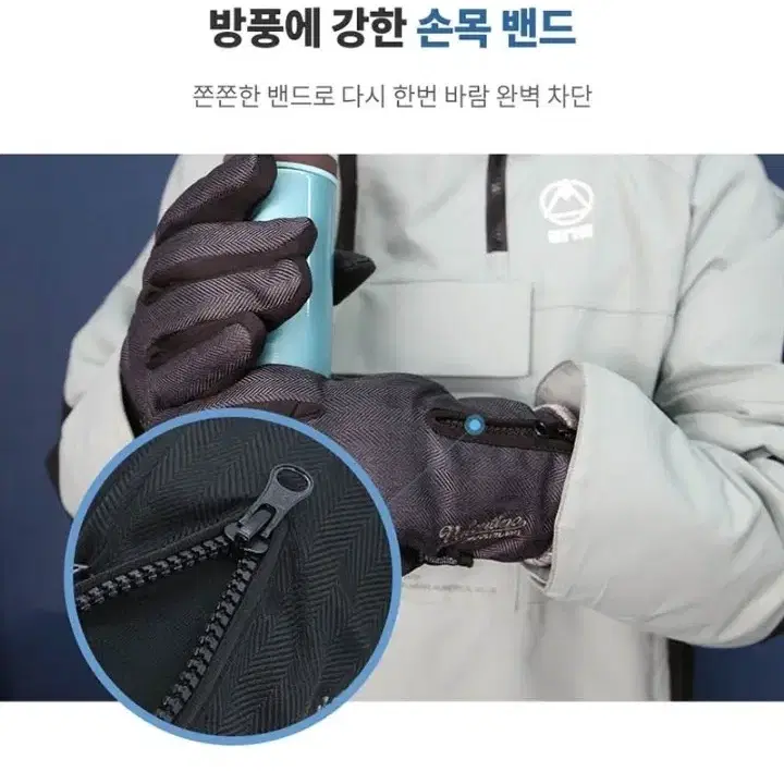 [번개최저가] 방한패딩장갑 발렌티노 손가락 끝까지 따뜻한 헤링본 장갑