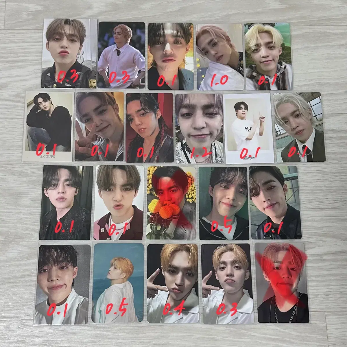 seventeen photocard s.coups jeonghan joshua jun hoshi wonwoo woozi