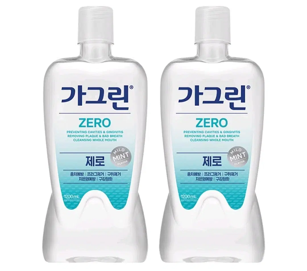 가그린 제로 구강청결제 1.2L 2개