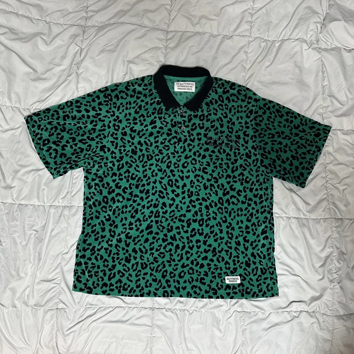 Wacomaria Leopard Velour Polo Shirt