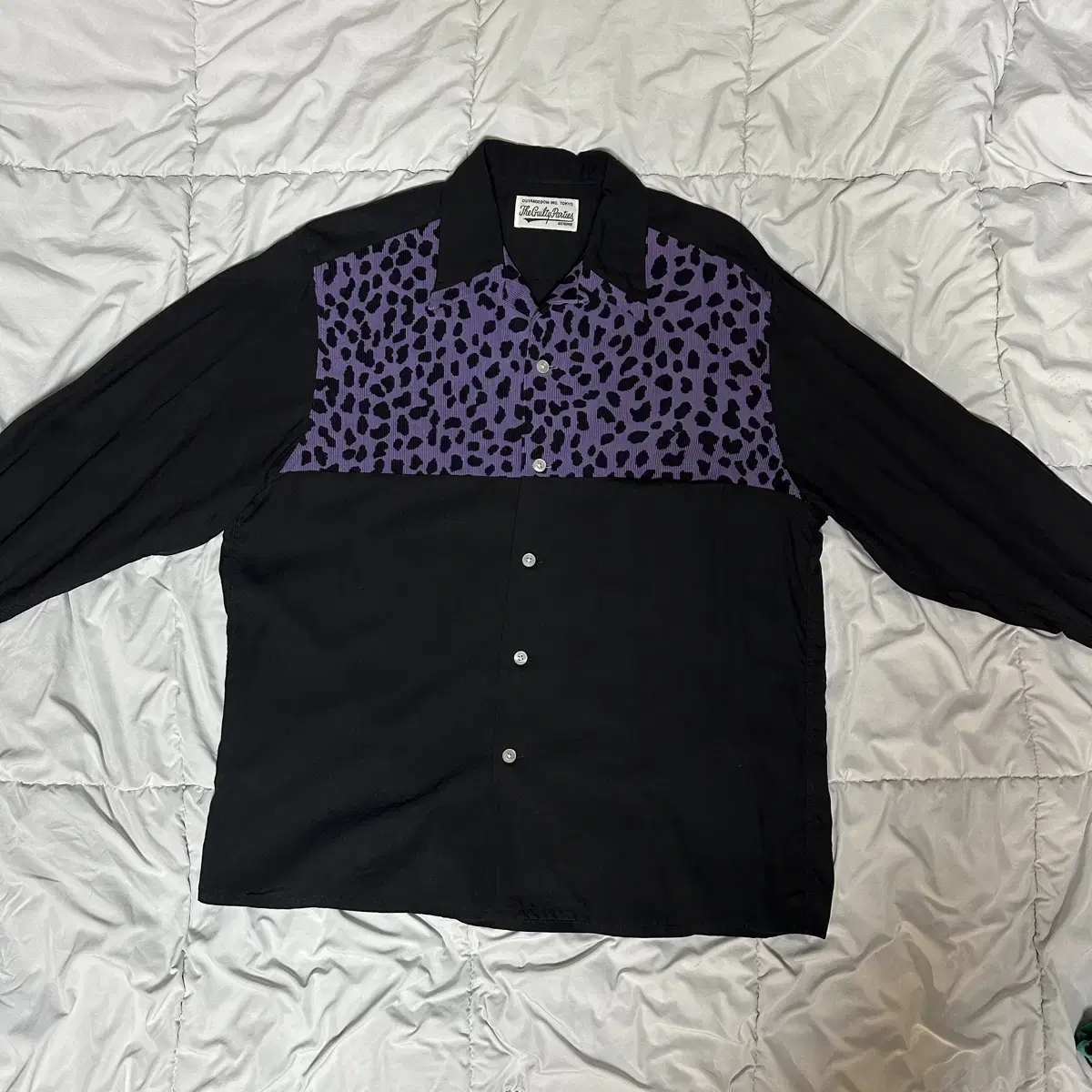 Wakomaria Leopard Corduroy Open Kara Shirt