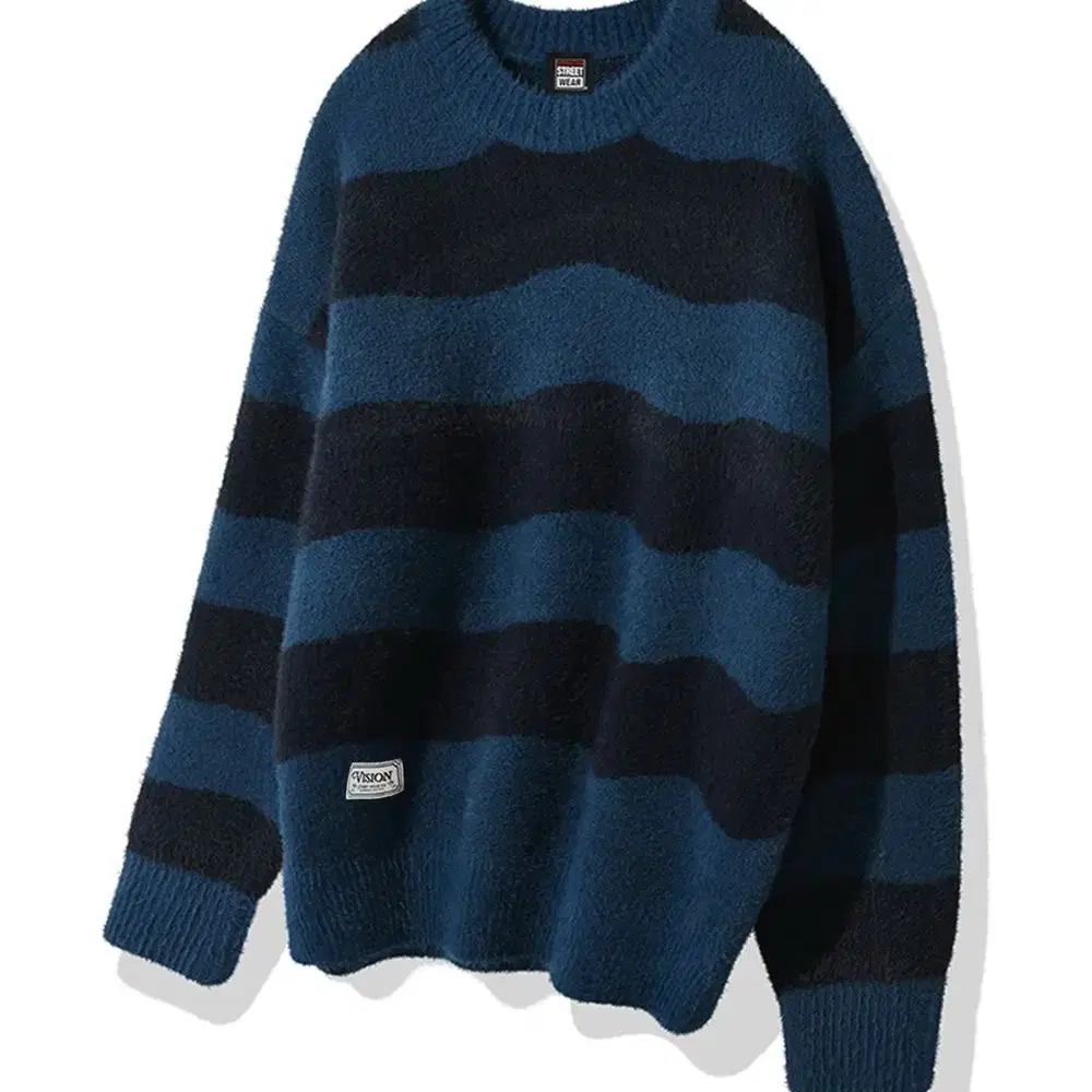 VSW Hairy Wave Stripe Knit Navy 비전스트릿웨어