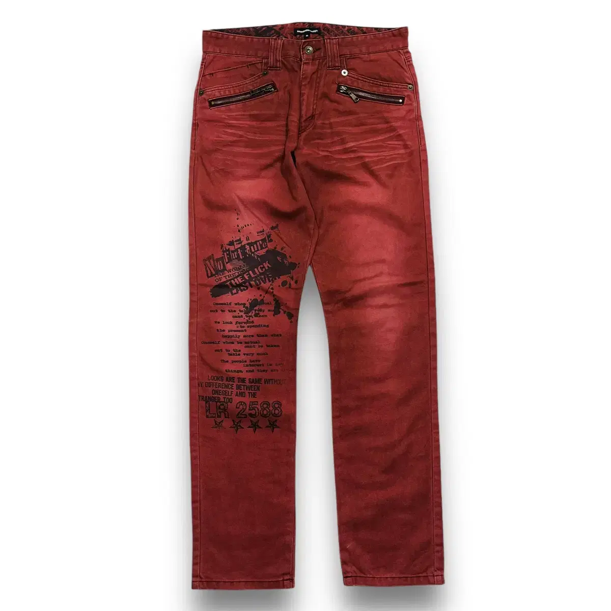 Semantic Design Rock Secret Red Washed Denim Pants