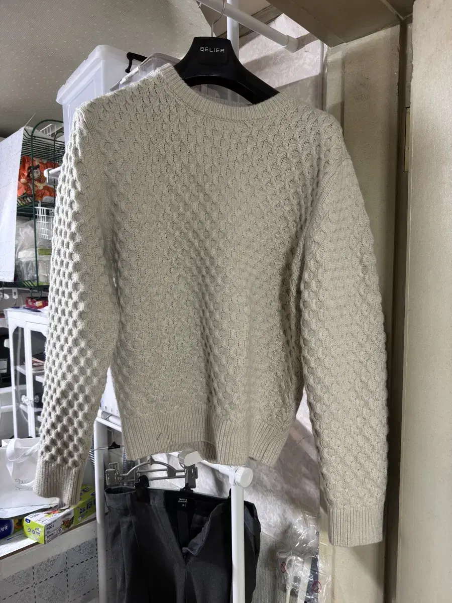 Intemperate Cropped Round Neck Knit M Ivory