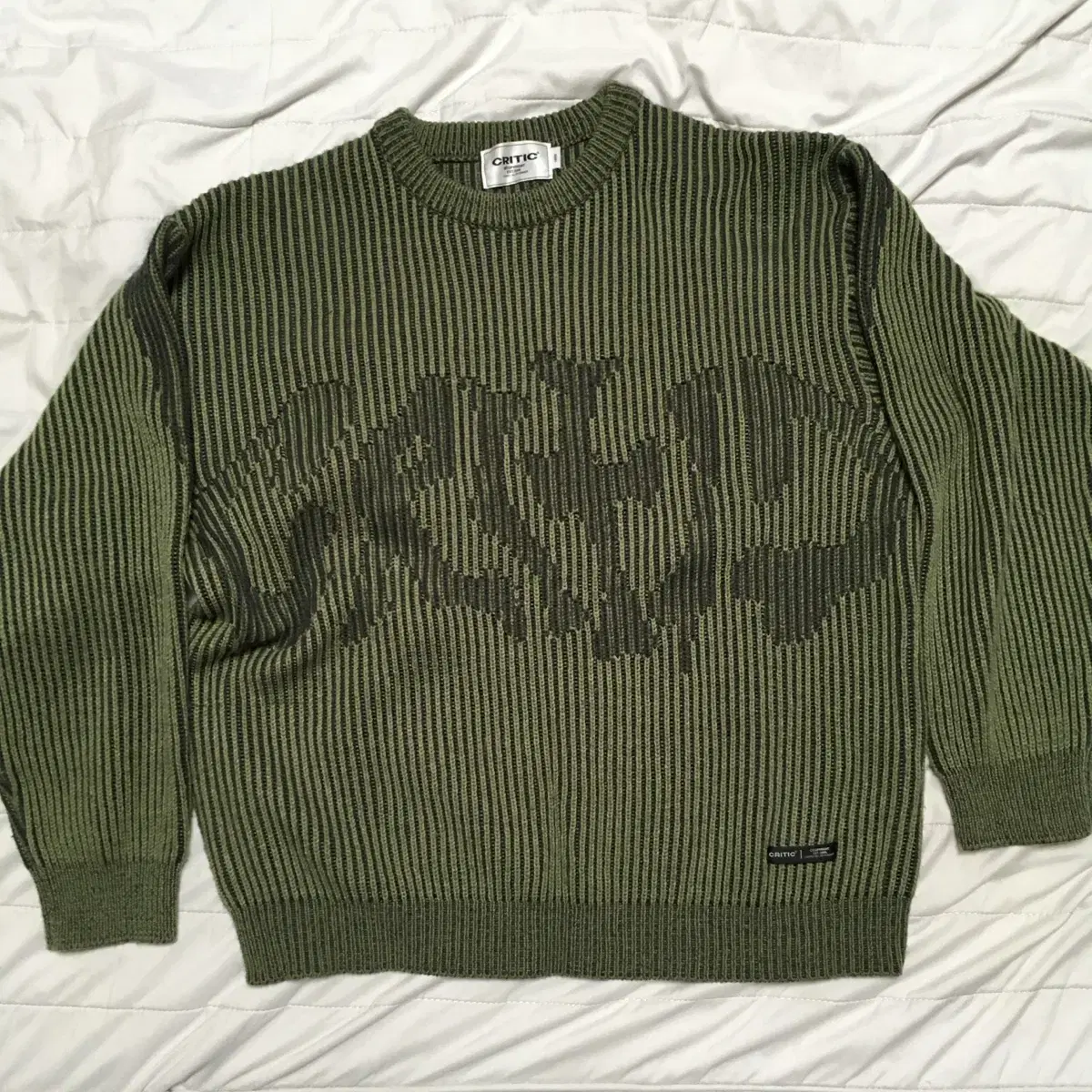 Critic Goth Logo Knit Khaki L