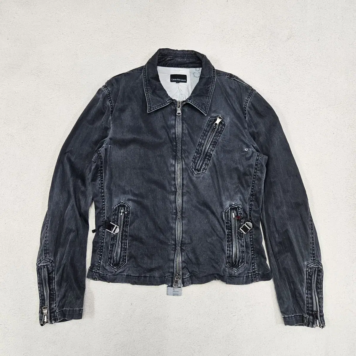 Calvin Klein Washed Biker Jacket L