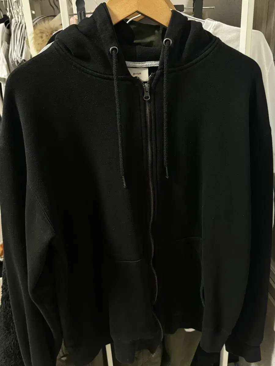 Black Hooded Zip Up