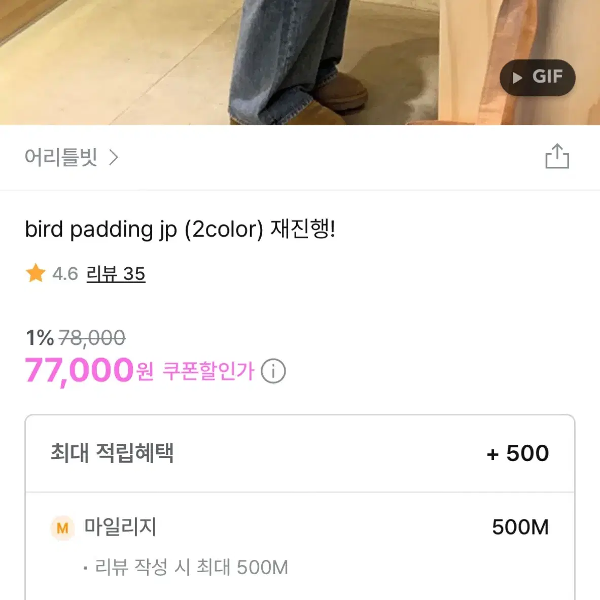 어리틀빗 bird padding jp