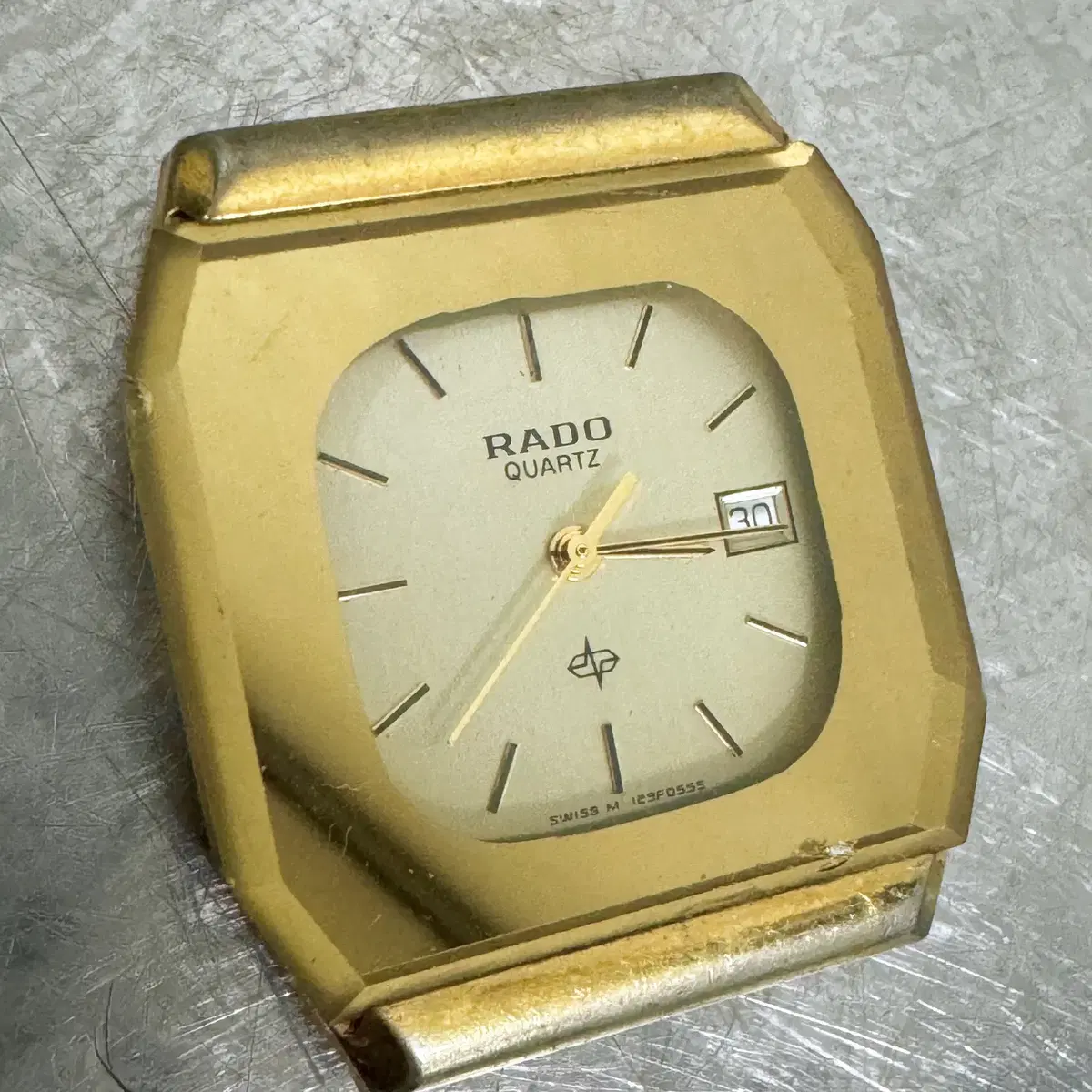 RADO 라도 빈티지 쿼츠 스퀘어 금장 129f0555 시계알 단품