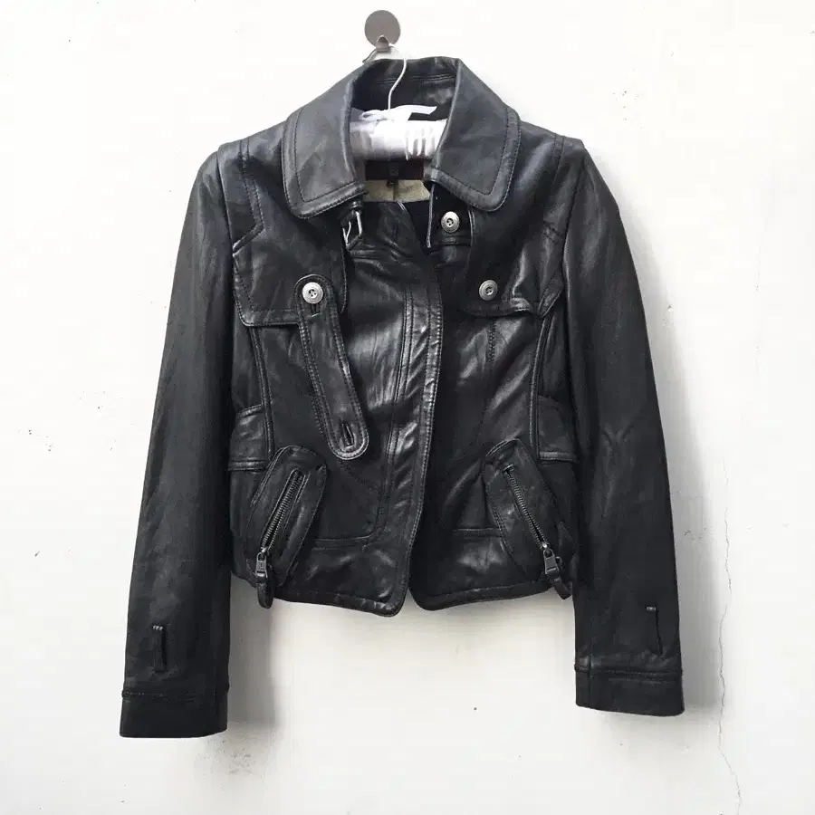 Vintage leather detail jacket