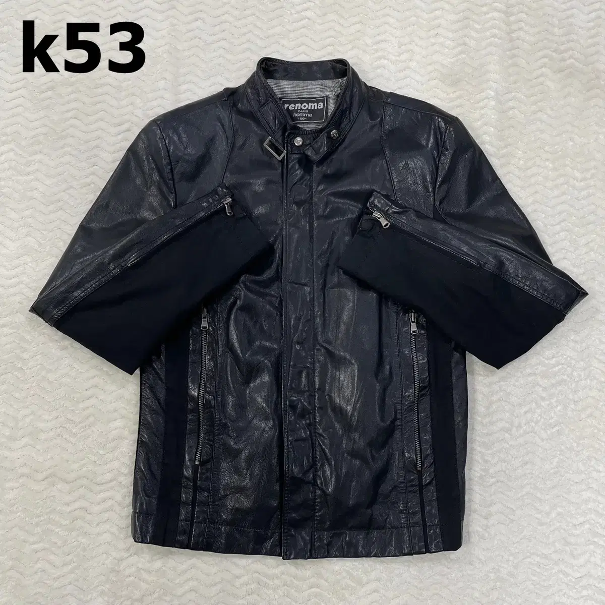 [100] Lenoma Men's Vintage Goatskin Rider Jacket Black K53