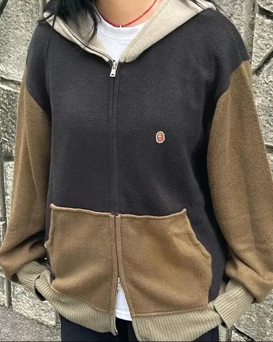 Super Rare) Vape 00s Knit Hoodie Zip-Up M-L