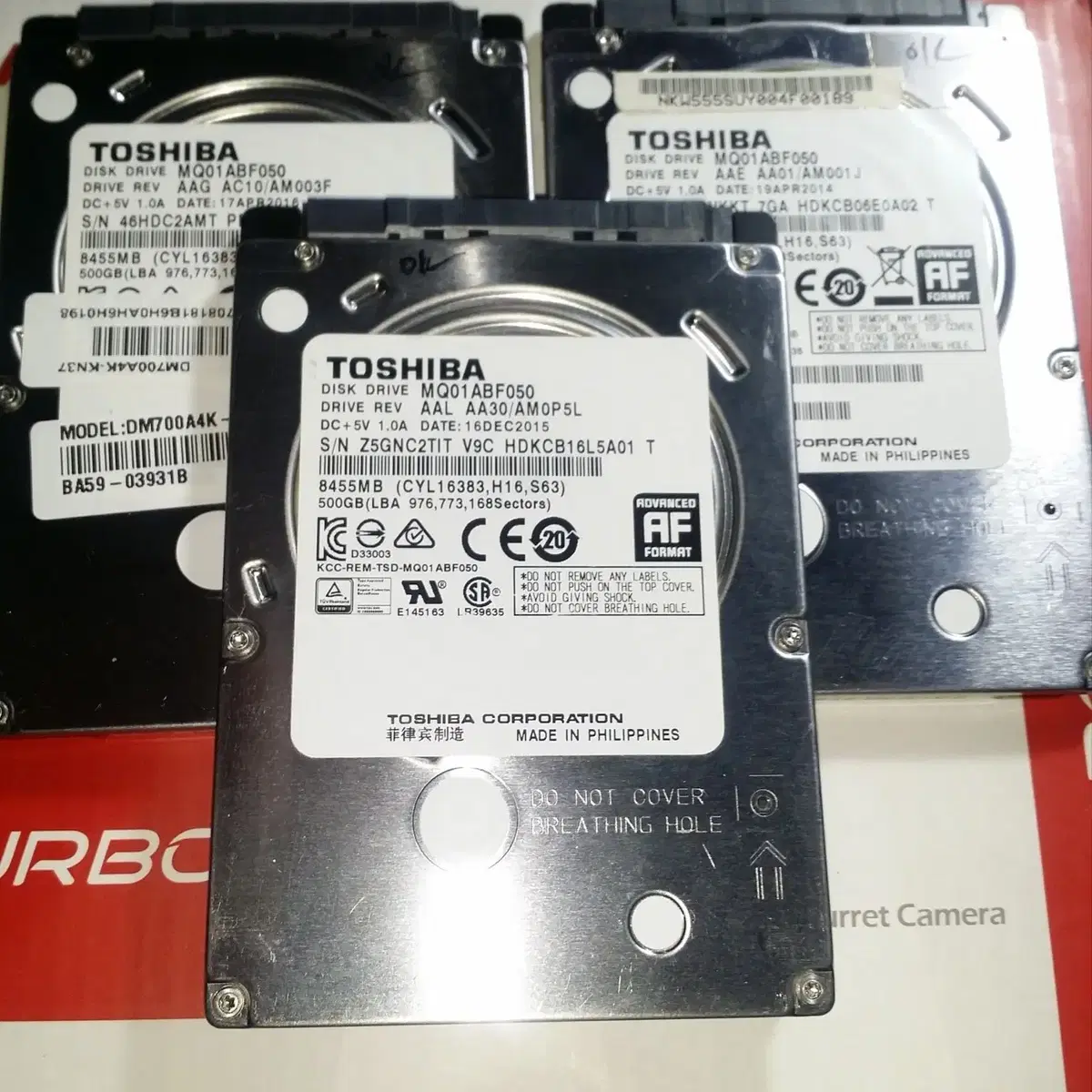 3개 일괄 MQ01ABF050 500GB 2.5인치