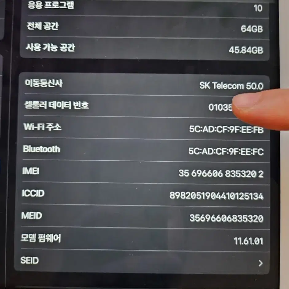 아이패드 에어2 64GB 셀룰러