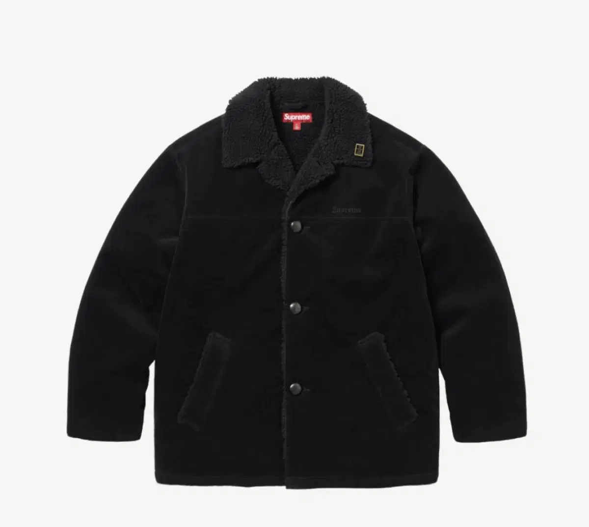 Supreme Kinderman Uncut Corduroy Car Coat Black XL