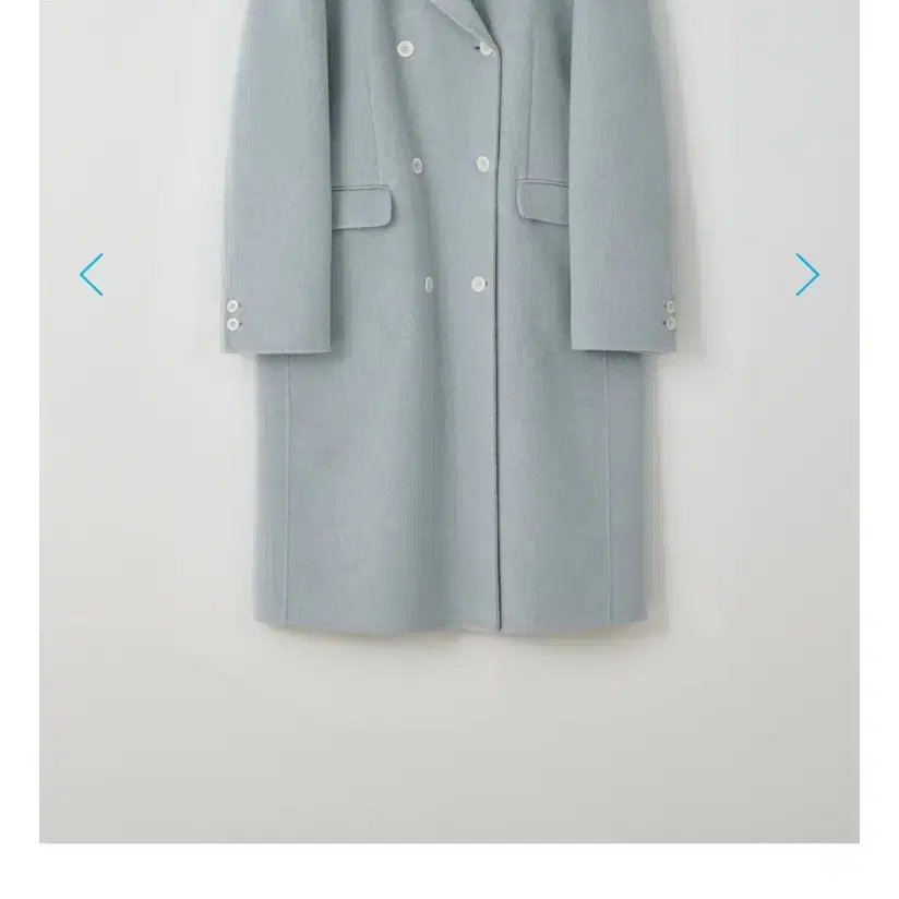 타낫 Duvet long coat soft blue 듀벳 곰돌이키링