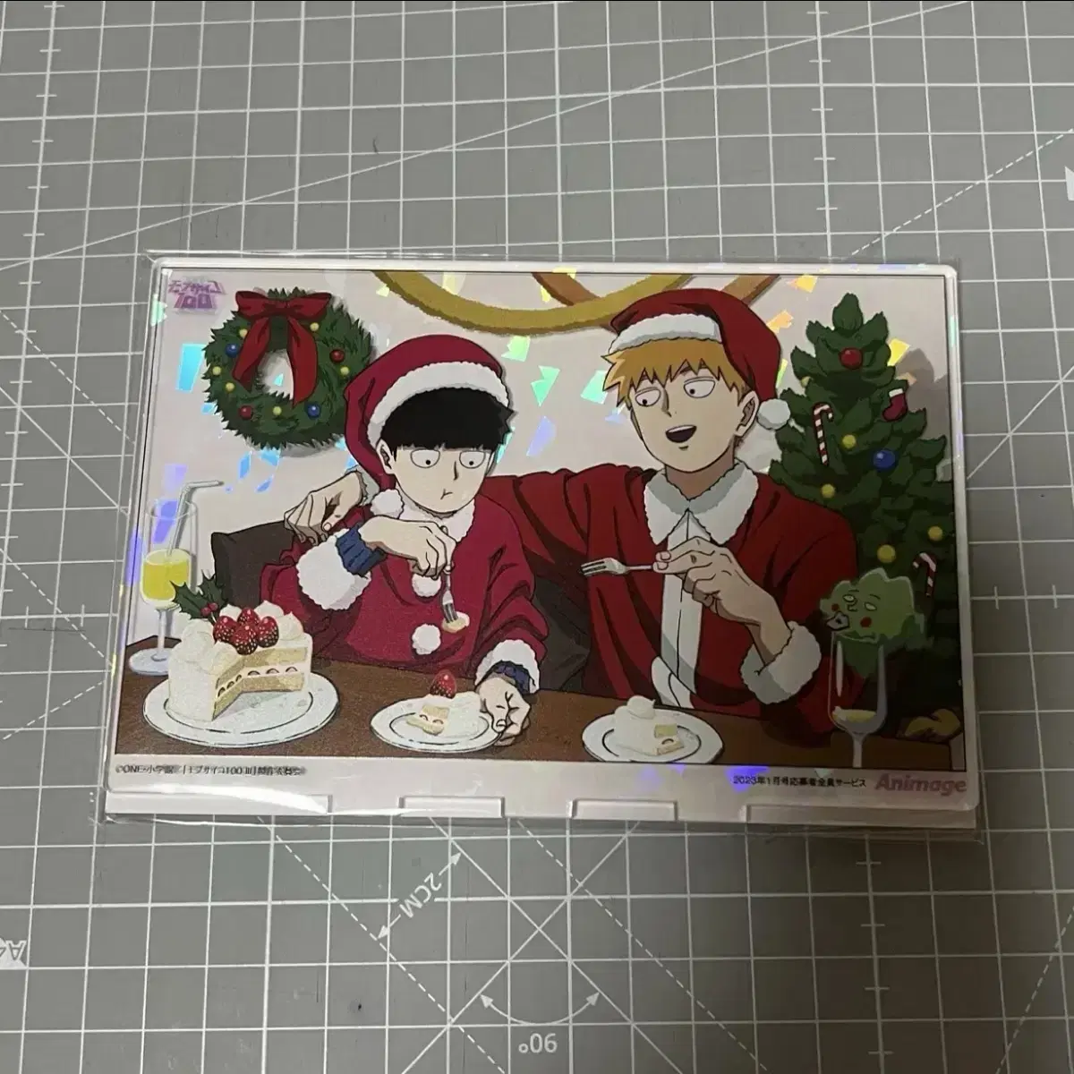 Unsealed) MOB SAIKO MASSIVE CHRISTMAS acrylic ANIMEJU pre-order benefit MOB REIGEN