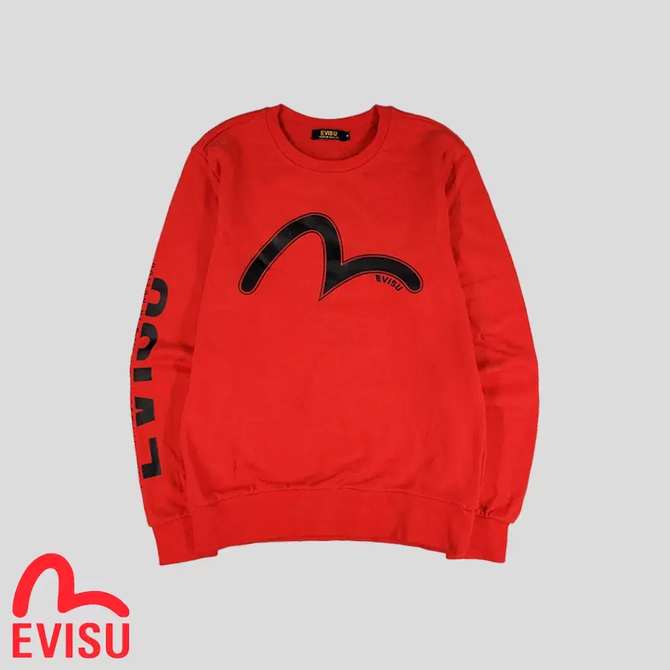 Evisu Red Black Hills Big Printed Cotton100 Sweatshirt S