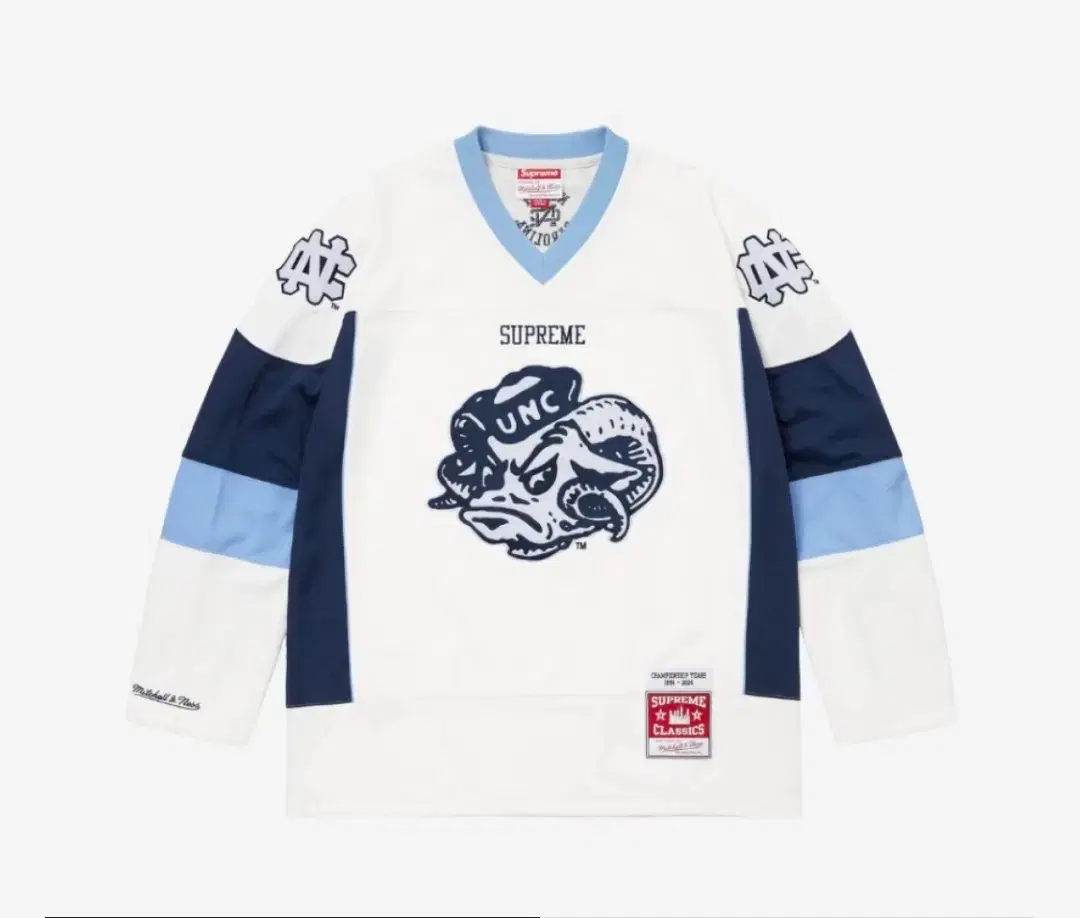 Supreme Mitchell X Ness NCAA UNC Hockey Jersey 24FW Large