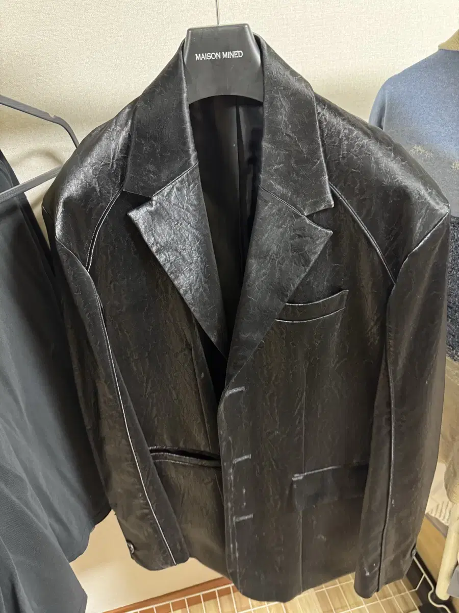 Maison Martin Margiela Crease Leather Blazer