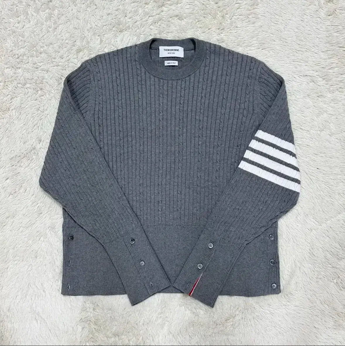 [New] Thom Browne Crewneck Cable Wool Knit Sweater Size 5