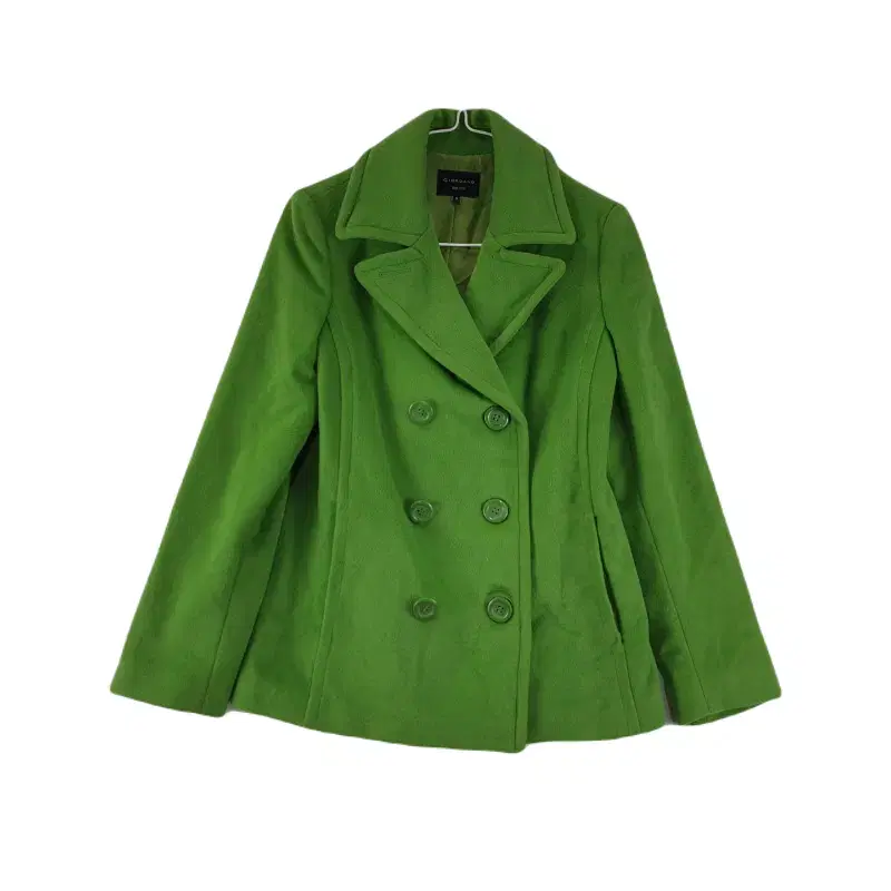 E7972 Giordano Women's Green Two-Button Half Wool Coat/Dirk