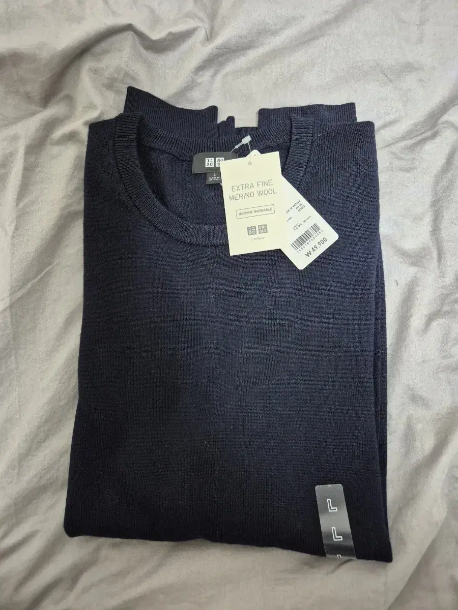 Uniqlo Merino Crew Neck Sweater Navy L