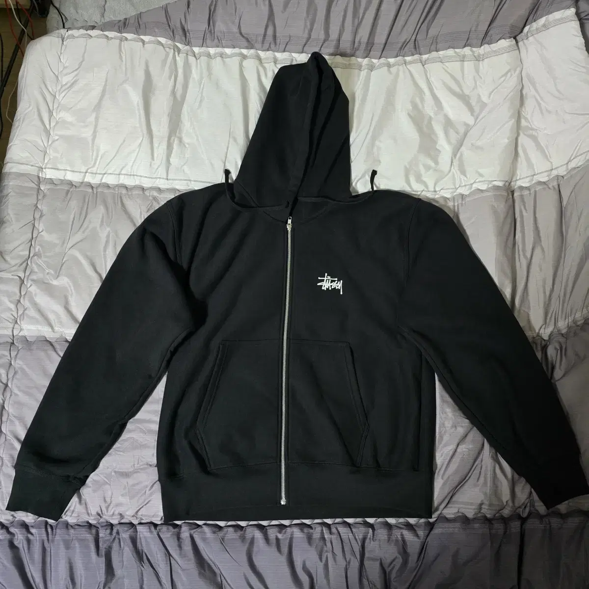 Stussy Basic Hoodie Zip-up XL Black