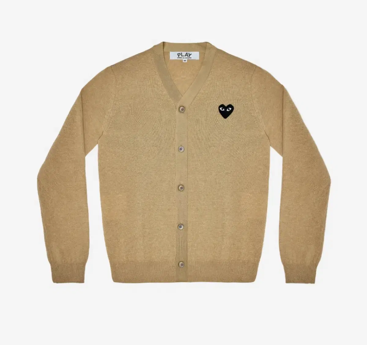 Play Comme des Garçons Song Cardigan V-neck Beige/Black Waffen XS Unisex