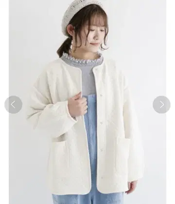 사만사 모스모스 새상품 컷 퀼트 노카라 자켓