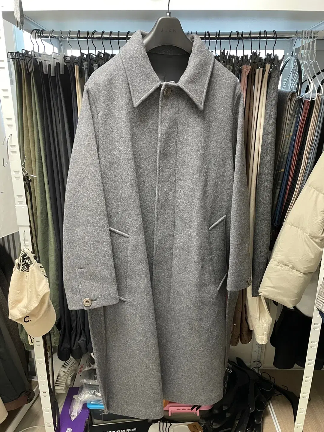 [Zuu] Oversized Balmacan Coat (Melange Charcoal) M size sells