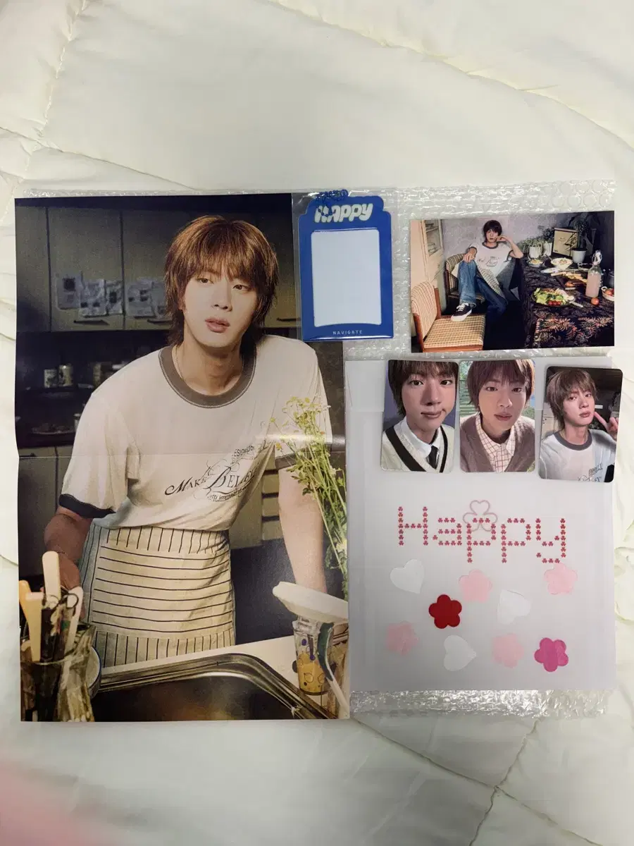 jin happy album photocard and components