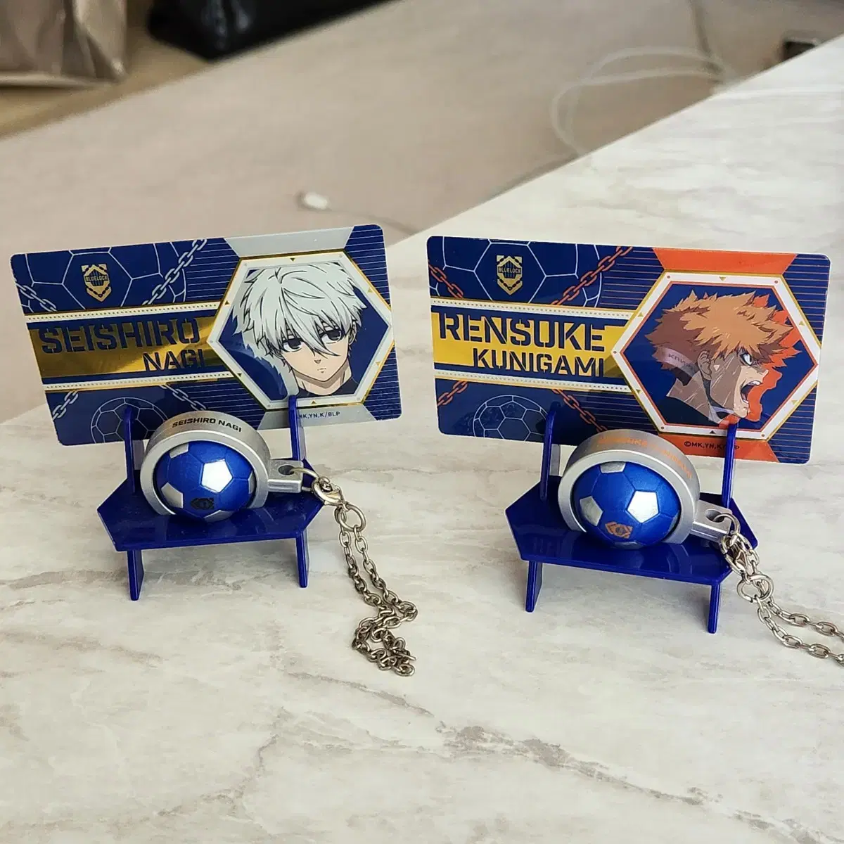 BLUELOCK soccer ball kard keyring stand (Nagi, Kunigami, Isagi, Itoshi Rin)