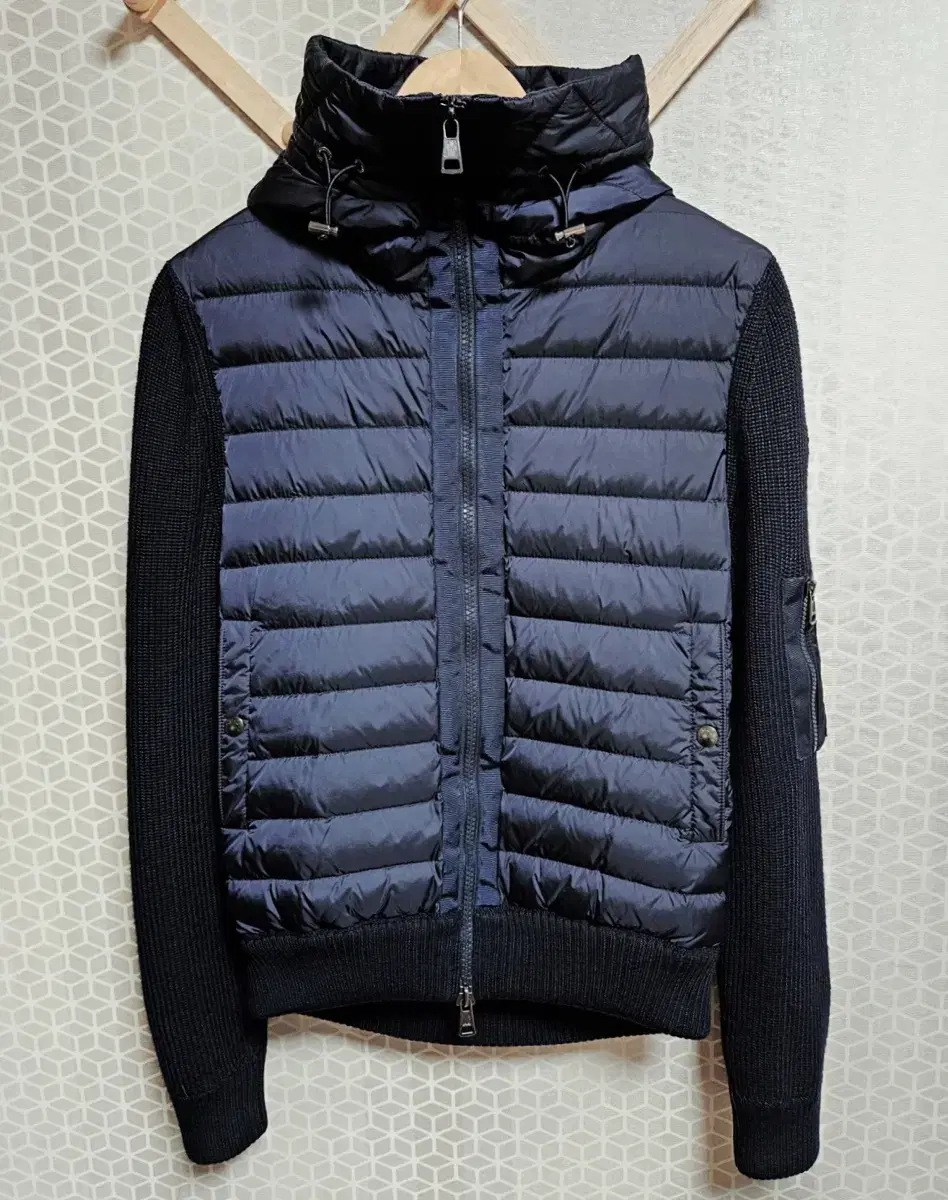 [M] Moncler Knit Padded Hooded Zip Up