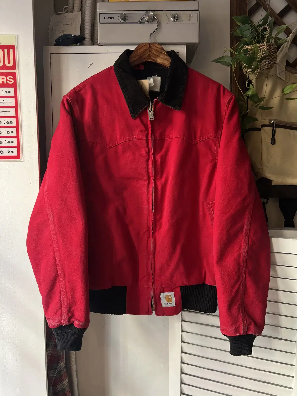 [M]Calhart J13 Vintage Red Santa Fe Work Jacket