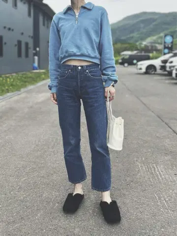 H beautyandyouth 드라이 터치 하프 지퍼 스웨트 셔츠