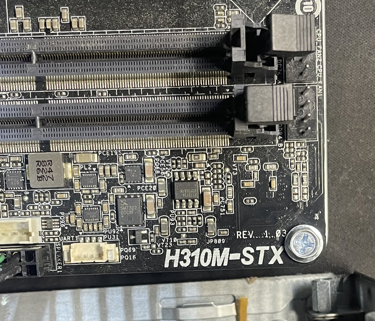 [부품용] H310M-STX 미니케이스와 고장난 메인보드 3개 세트