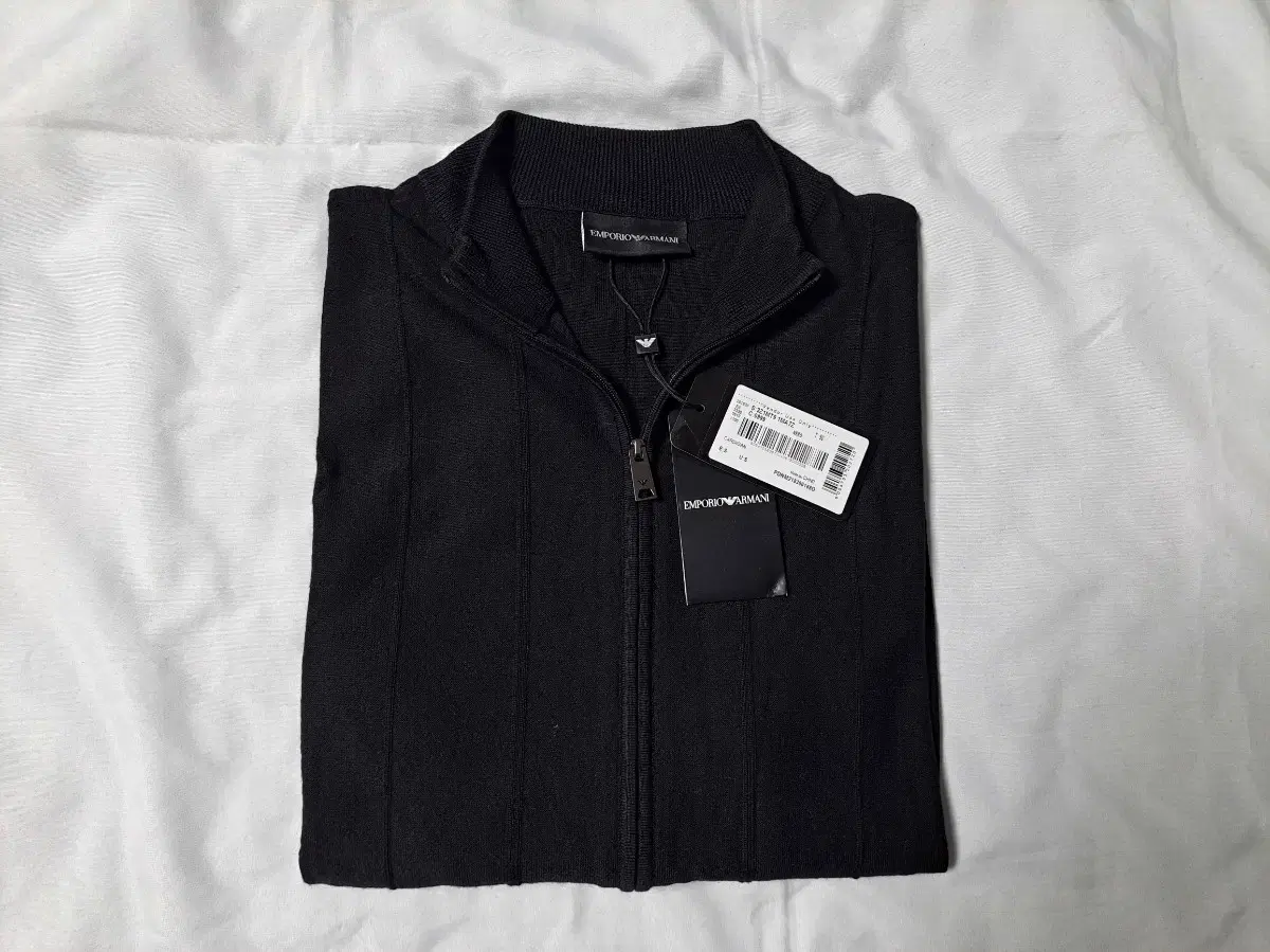 (New/S) Emporio Marmani Virgin Wool Zip-up Cardigan Black