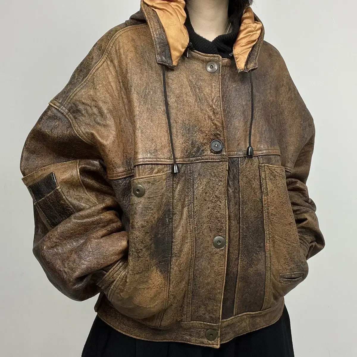 (무료배송) 1990s Vintage real leather jaket