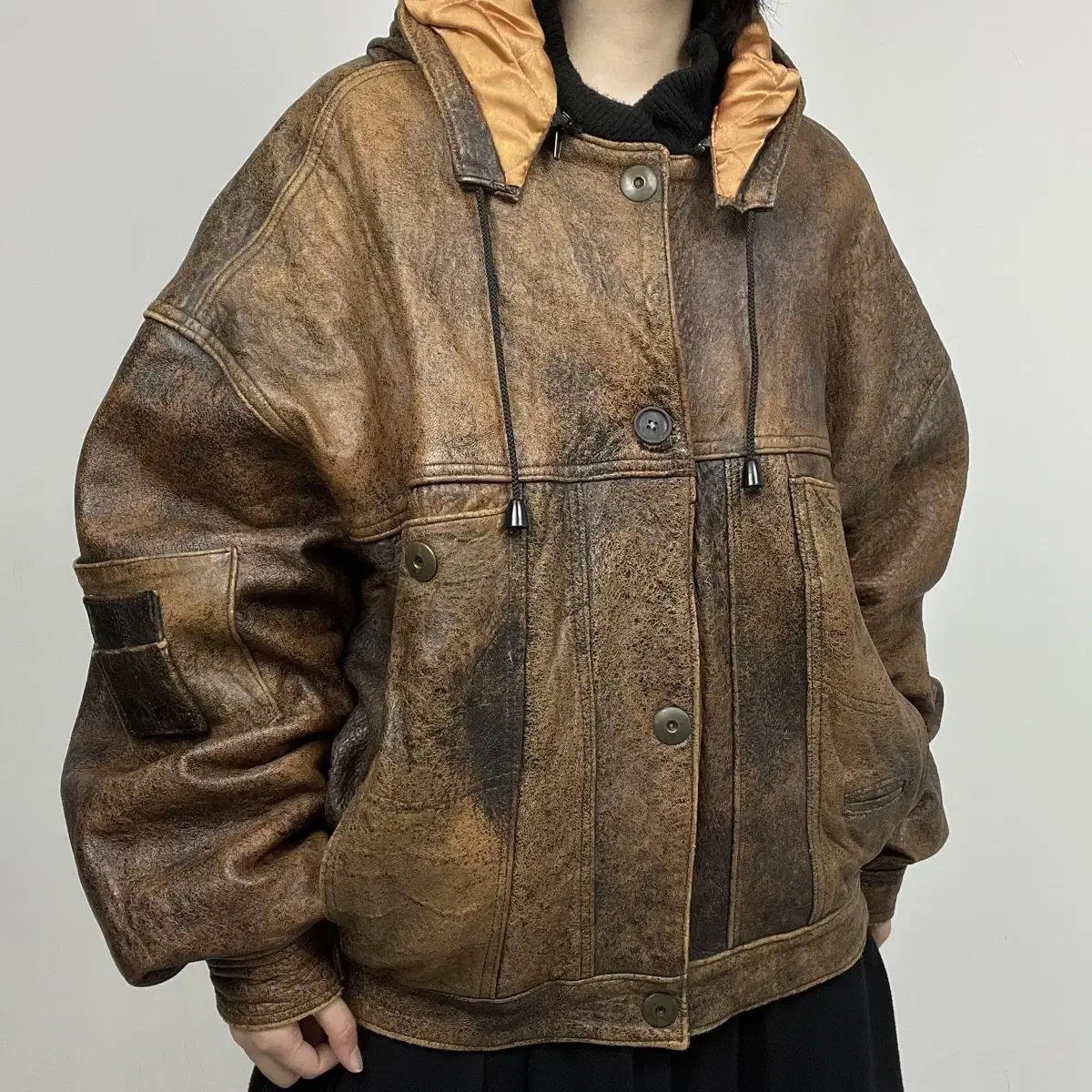 (무료배송) 1990s Vintage real leather jaket