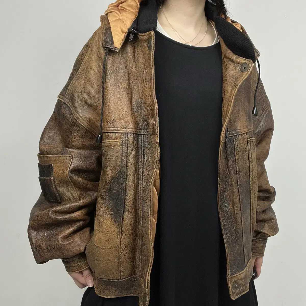 (무료배송) 1990s Vintage real leather jaket