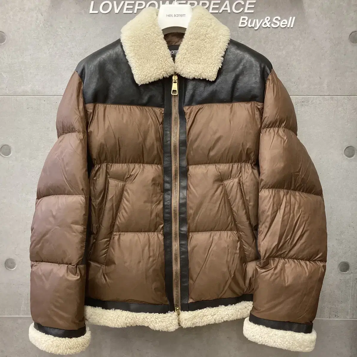 Nilvarette Shearling Trimmed Padded Jacket Brown BSP529C -G110185