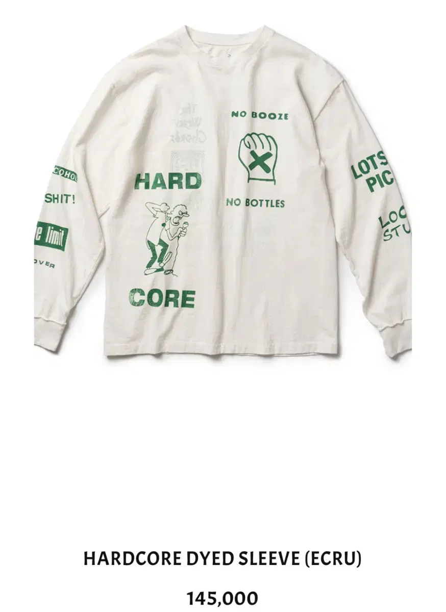 [3]더뤡코즈 HARDCORE DYED 롱슬리브 에크루