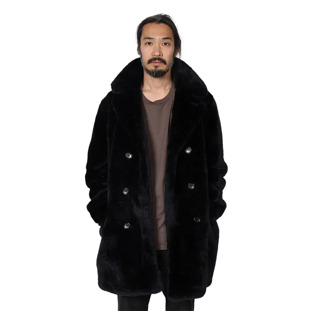 WACKO MARIA FUR DOUBLE BREASTED COAT