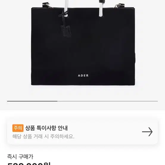 아더에러 와이드 쇼퍼백 초판 가죽버전