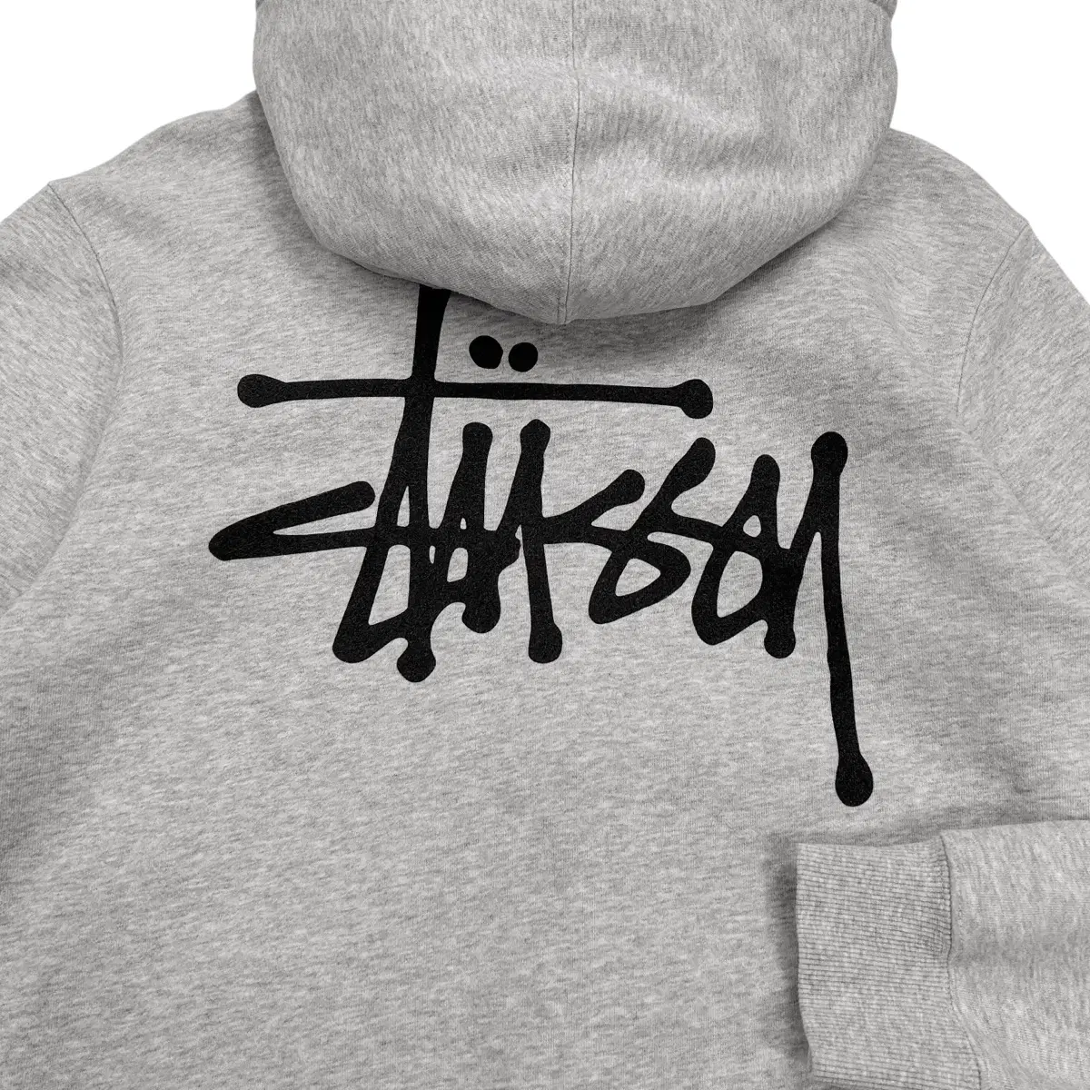 (L) Stussy Basic Logo Sweat HoodieZip Up Gray