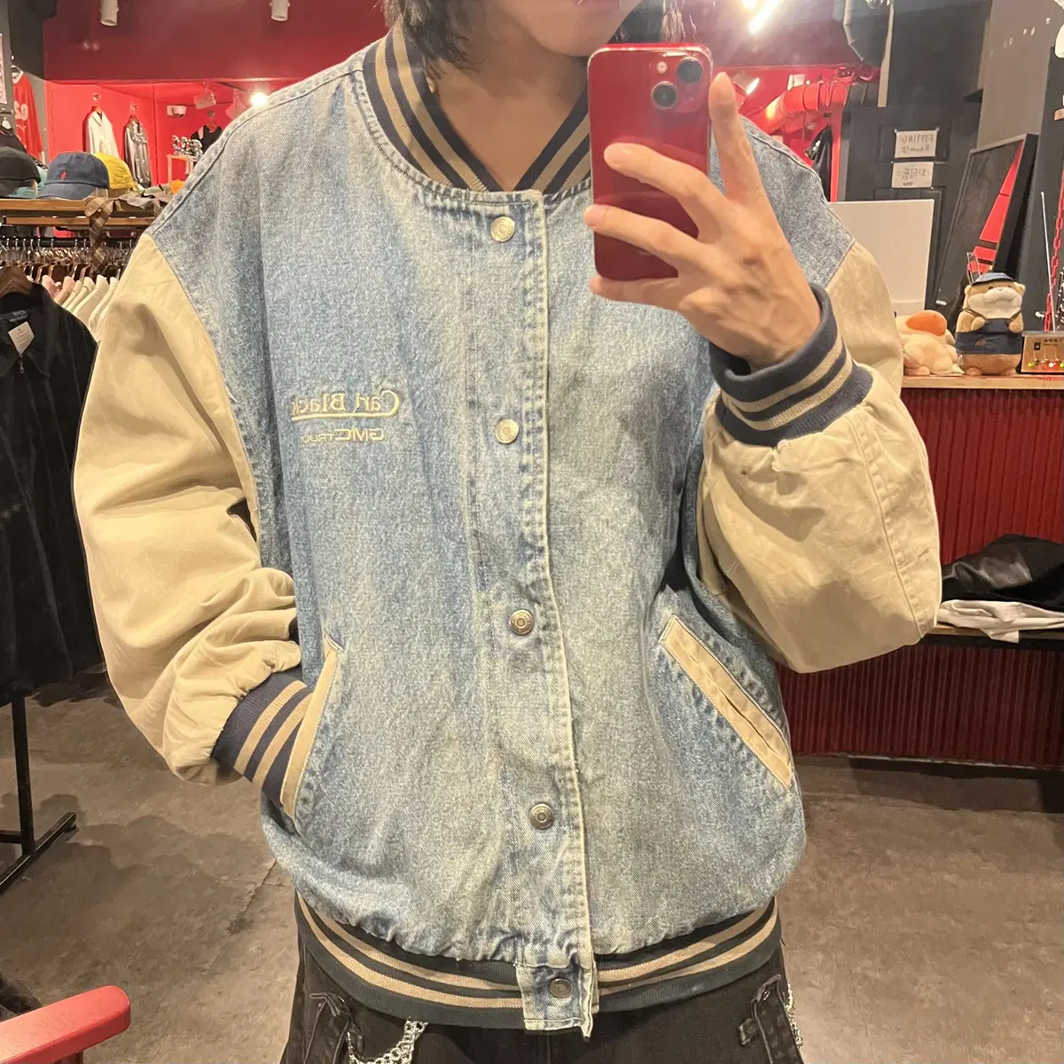 (end355)SWINGSTER Vintage Denim Bomber Jacket