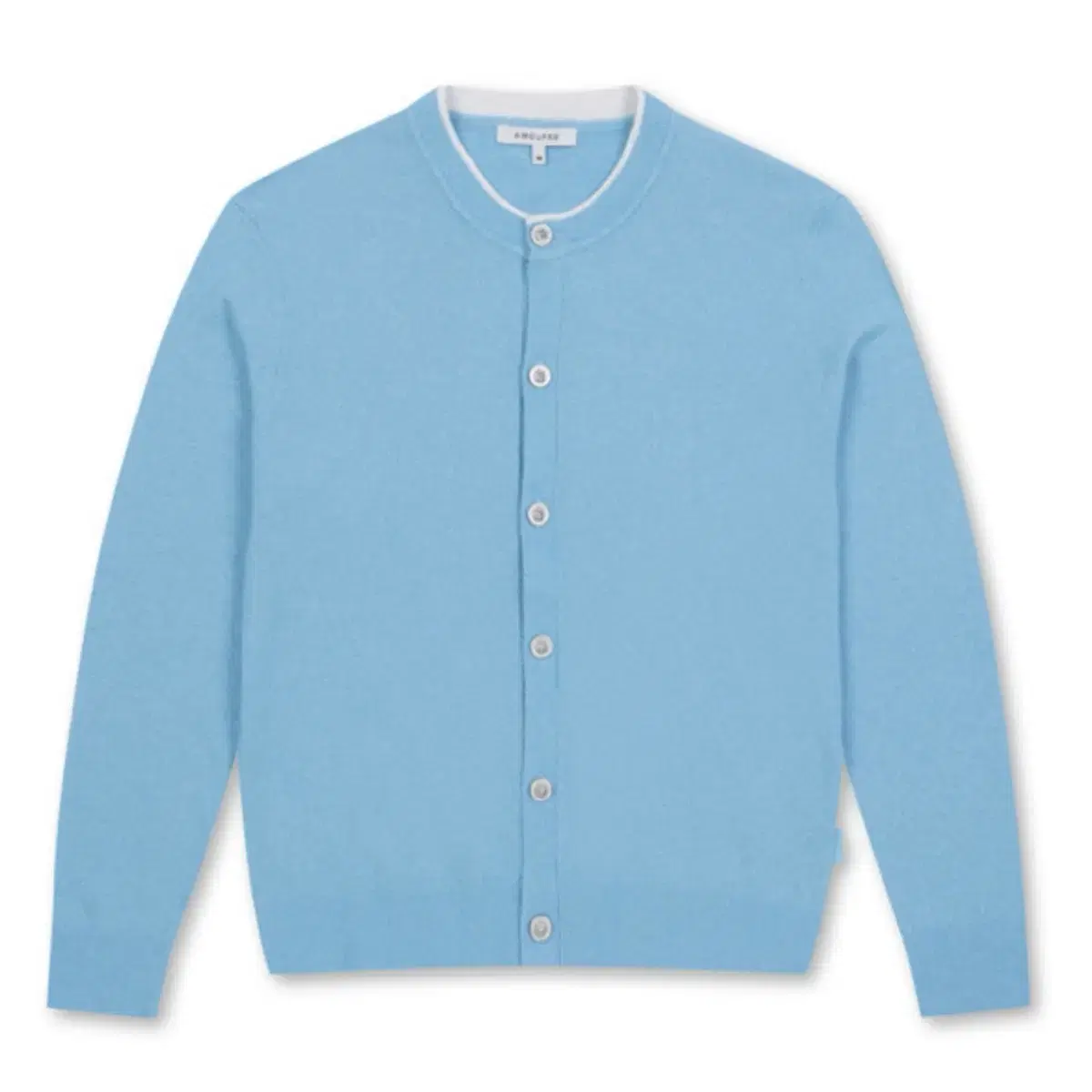 아모프레 Eco Crew Neck Cardigan (Blue)